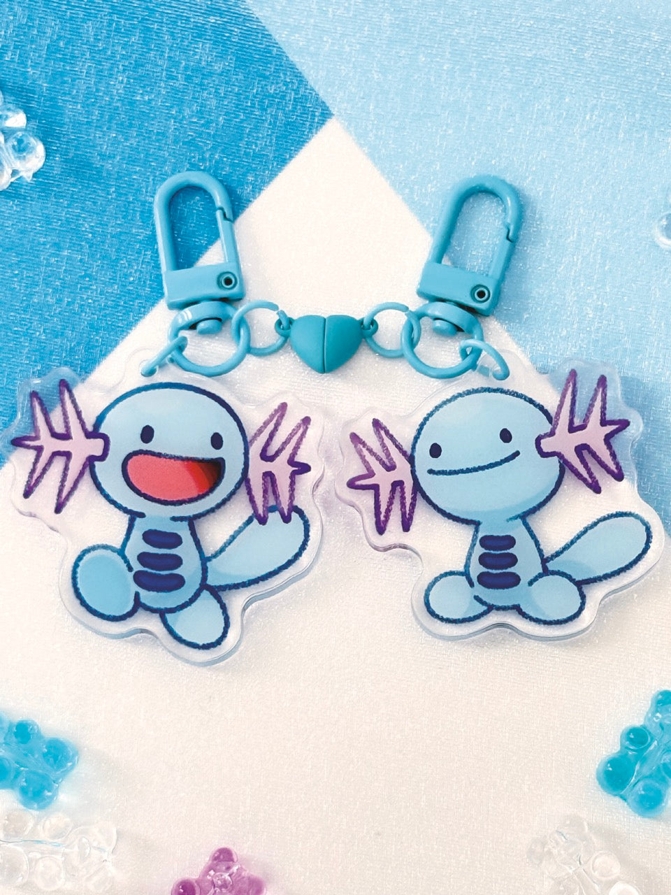 Wooper Heart Magnet Charms